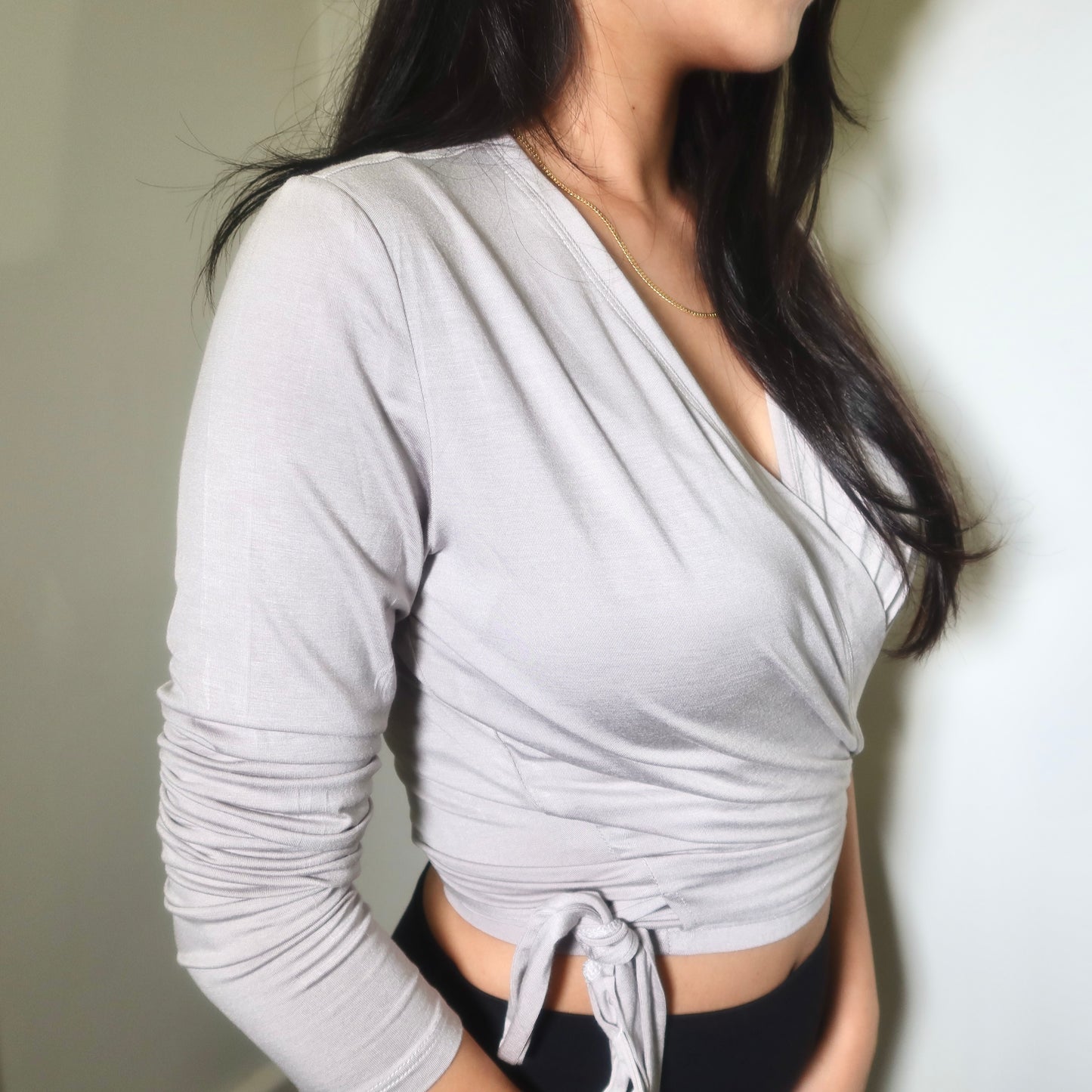 Ballet Wrap Top- Slate