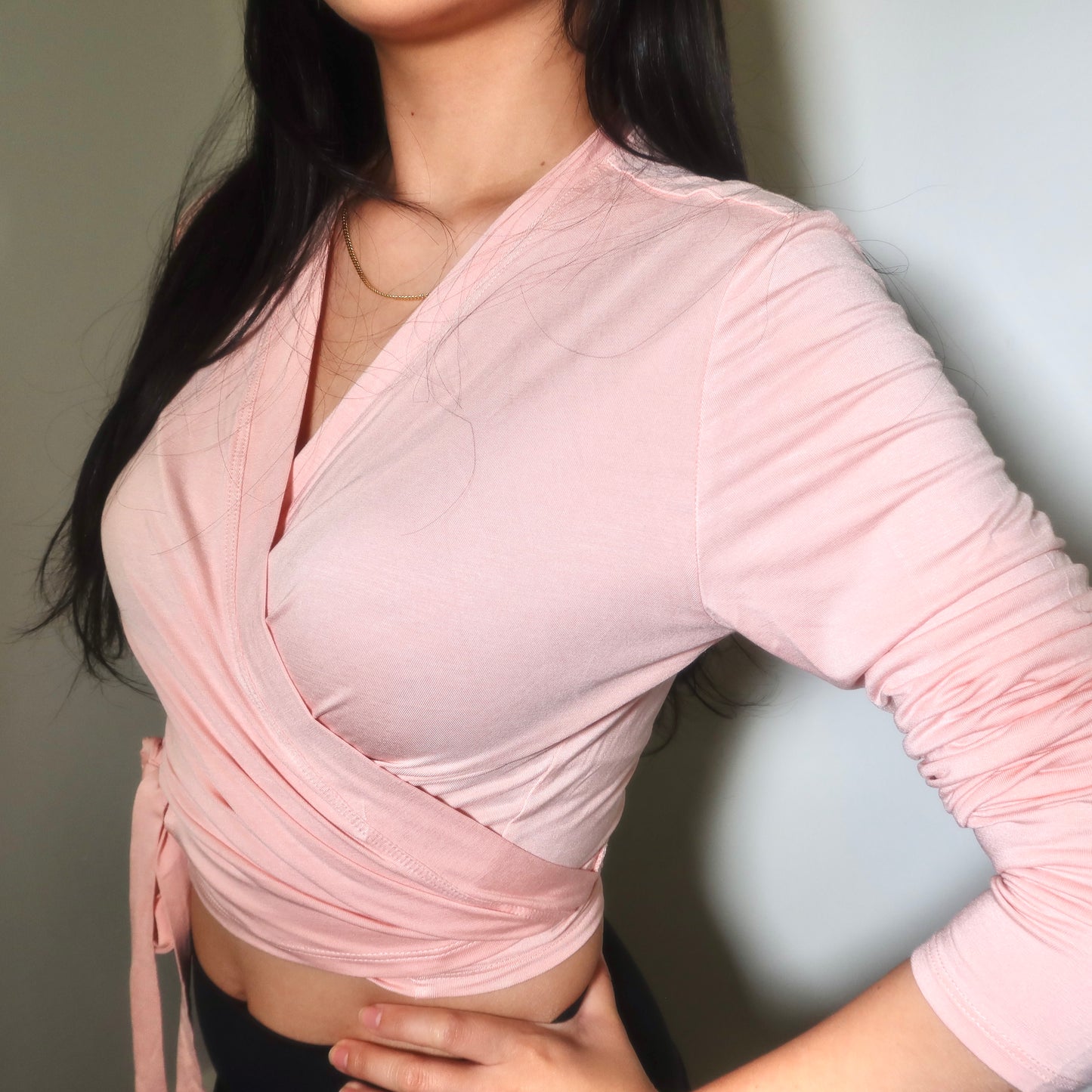Ballet Wrap Top- Blush