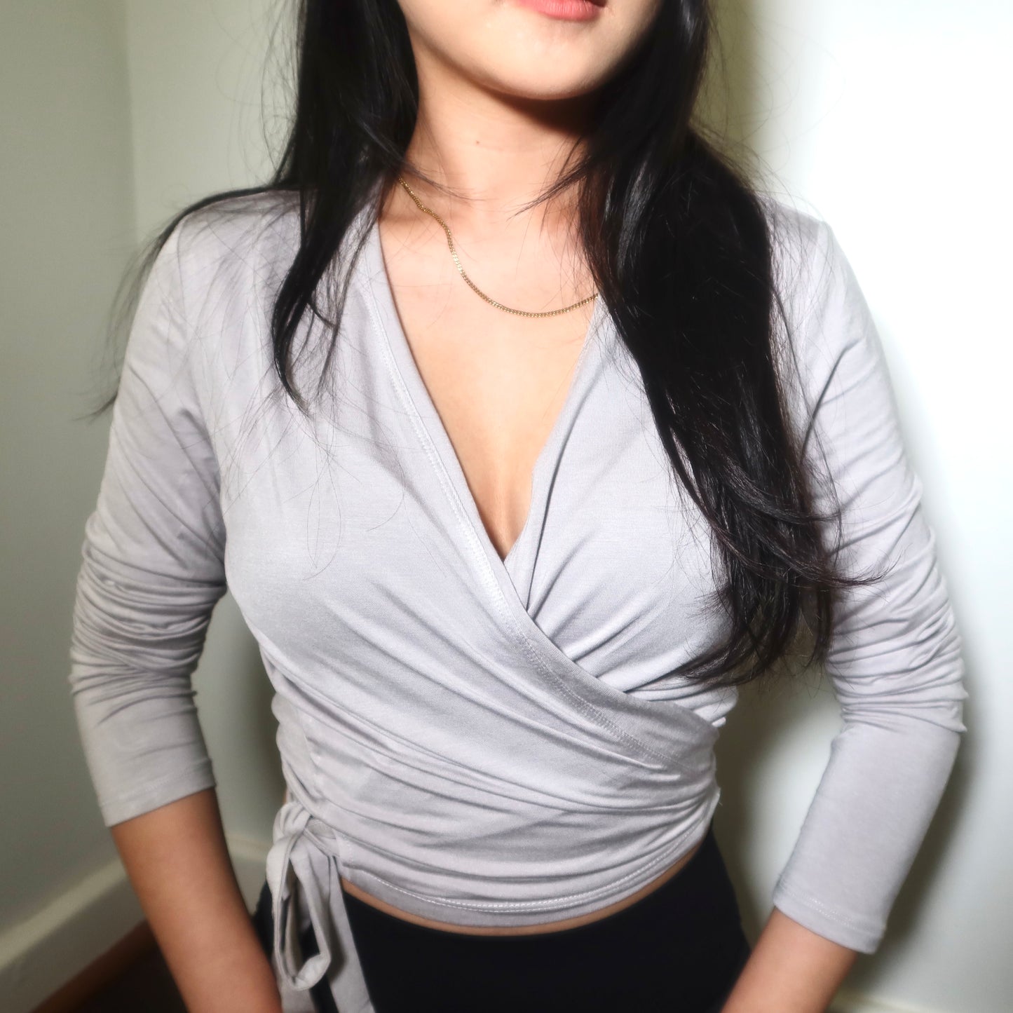 Ballet Wrap Top- Slate