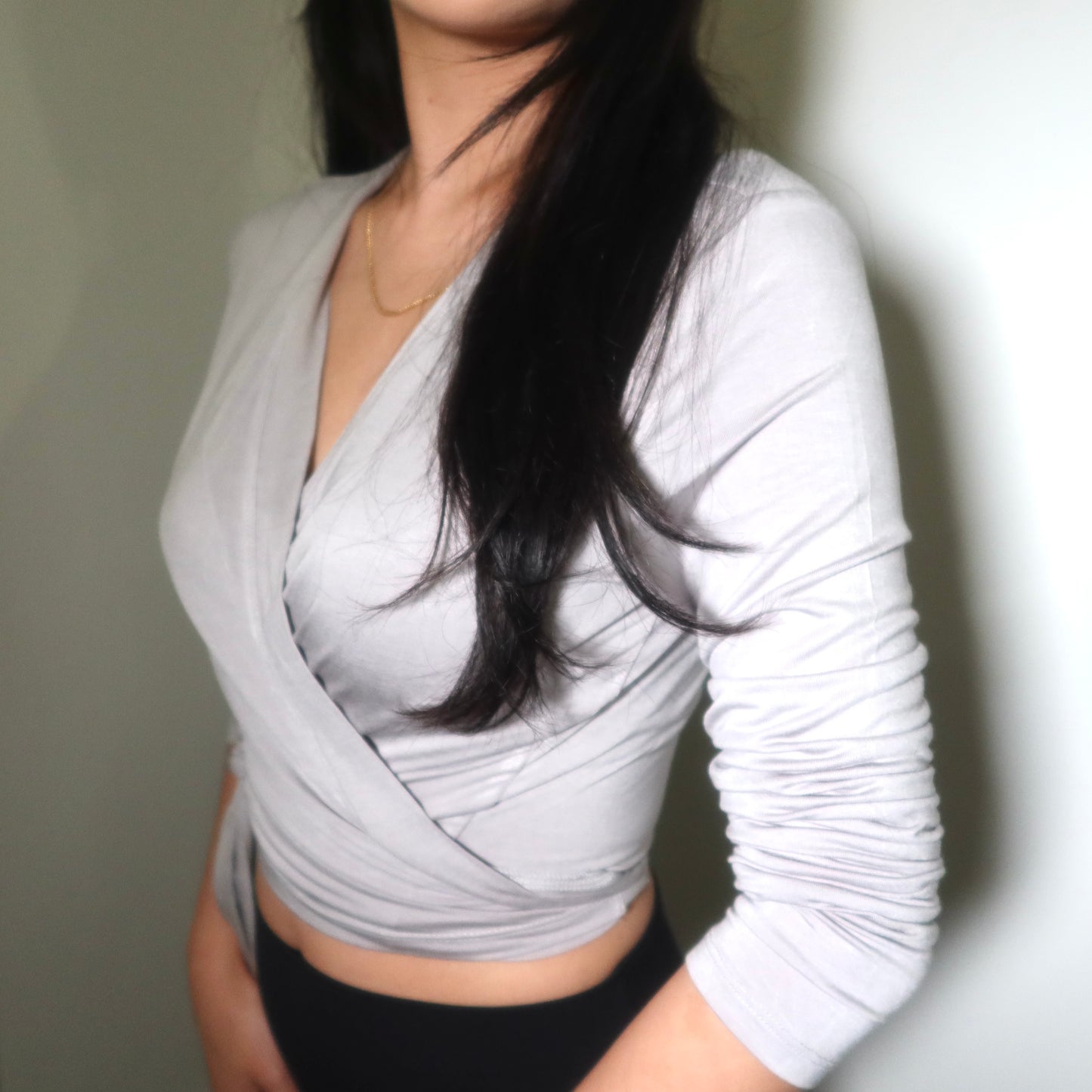Ballet Wrap Top- Slate