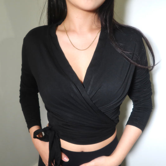 Ballet Wrap Top- Black