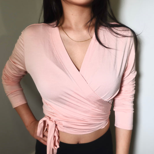 Ballet Wrap Top- Blush