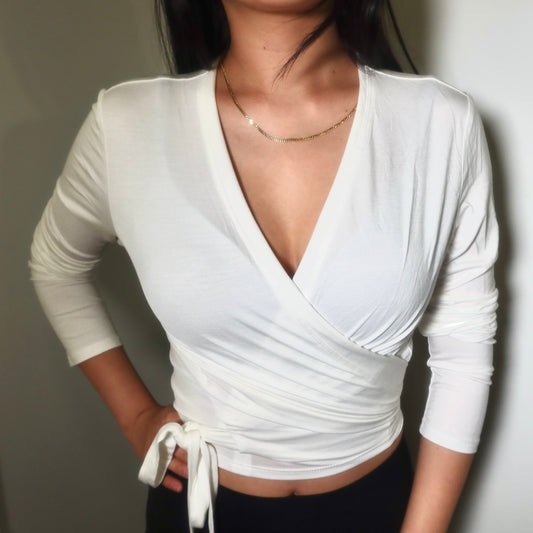 Ballet Wrap Top- Ivory
